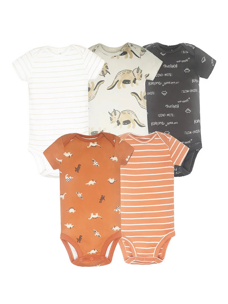 5PCS/Lot Baby Boys Girls Bodysuits 100% Cotton