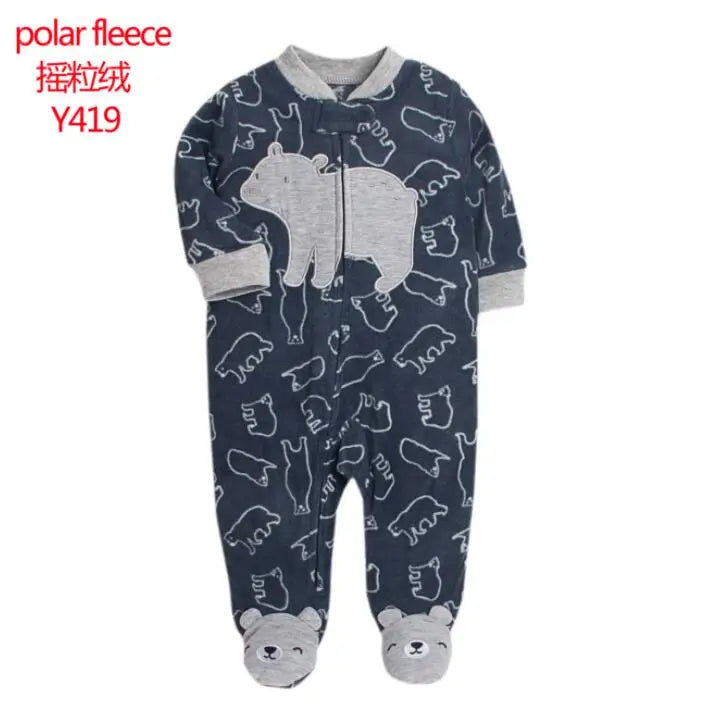 Baby Pajamas Zipper Fleece Newborn Romper Warm