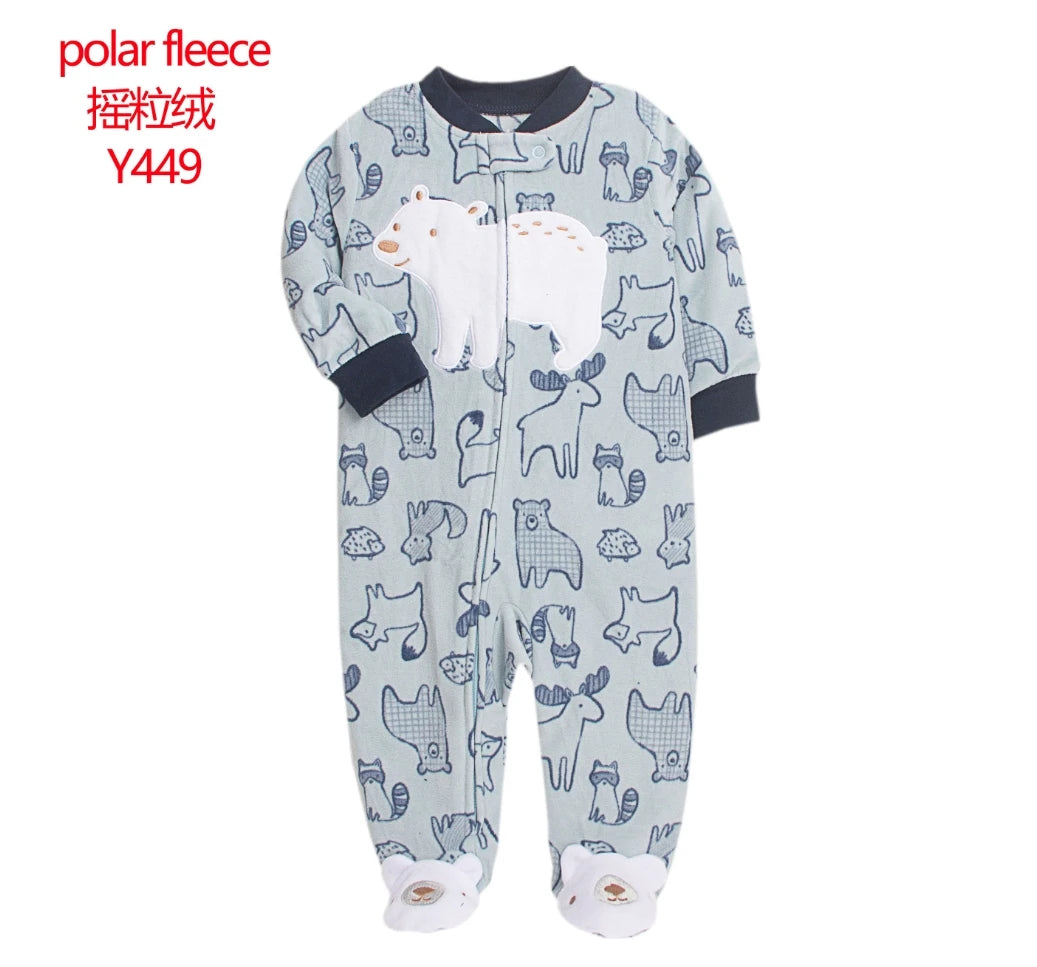 Baby Pajamas Zipper Fleece Newborn Romper Warm