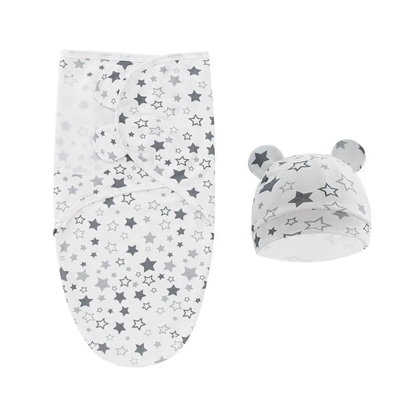 Muslin Newborn Sleeping Bag Hat Set