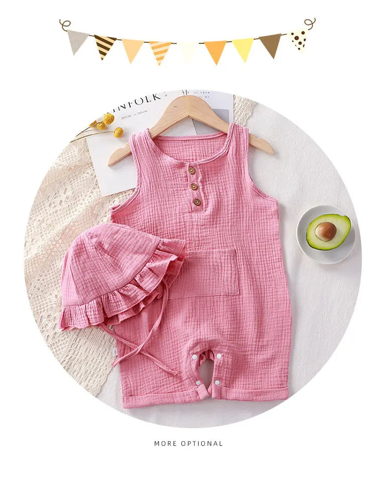 Baby Clothes Hat 2pc Romper Cotton for Newborns